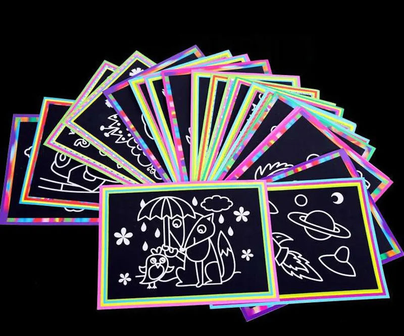 Scratch Art Paper Magic Painting Paper Toys