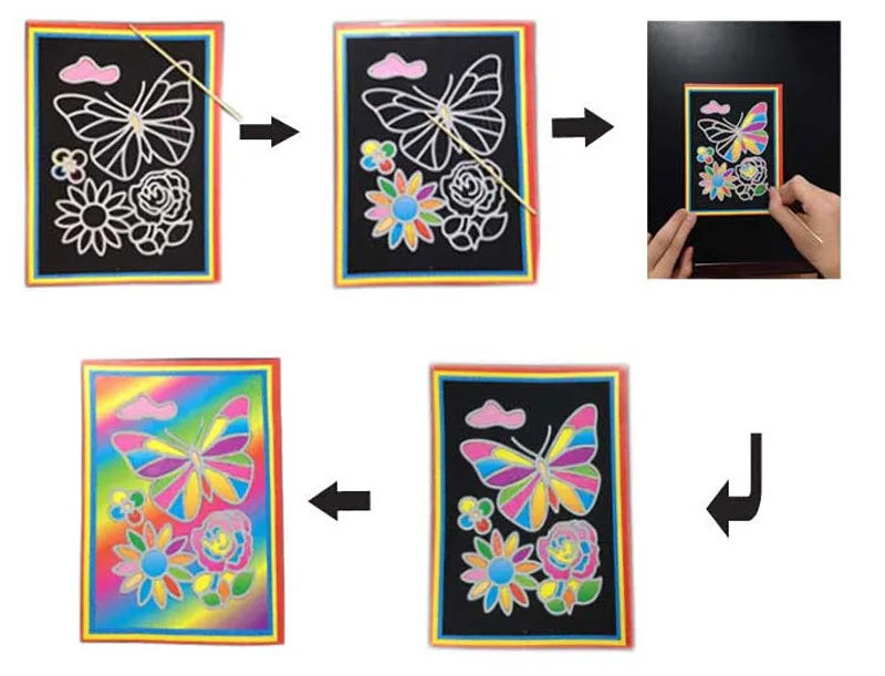 Scratch Art Paper Magic Painting Paper Toys