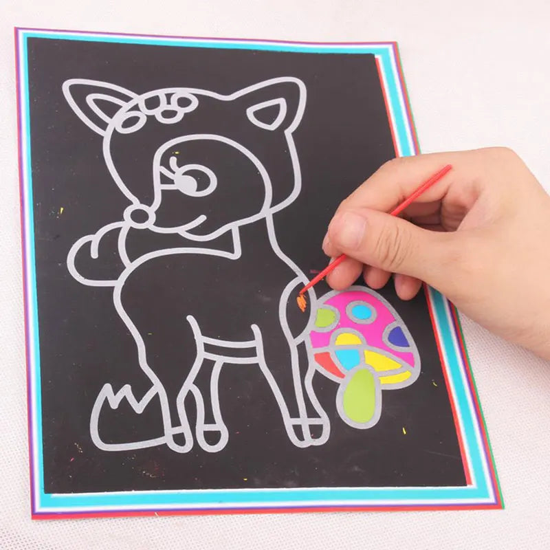 Scratch Art Paper Magic Painting Paper Toys