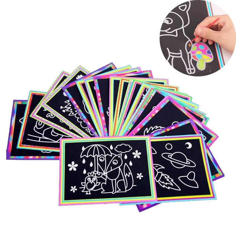 Scratch Art Paper Magic Painting Paper Toys