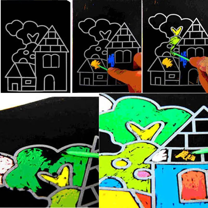 Scratch Art Paper Magic Painting Paper Toys