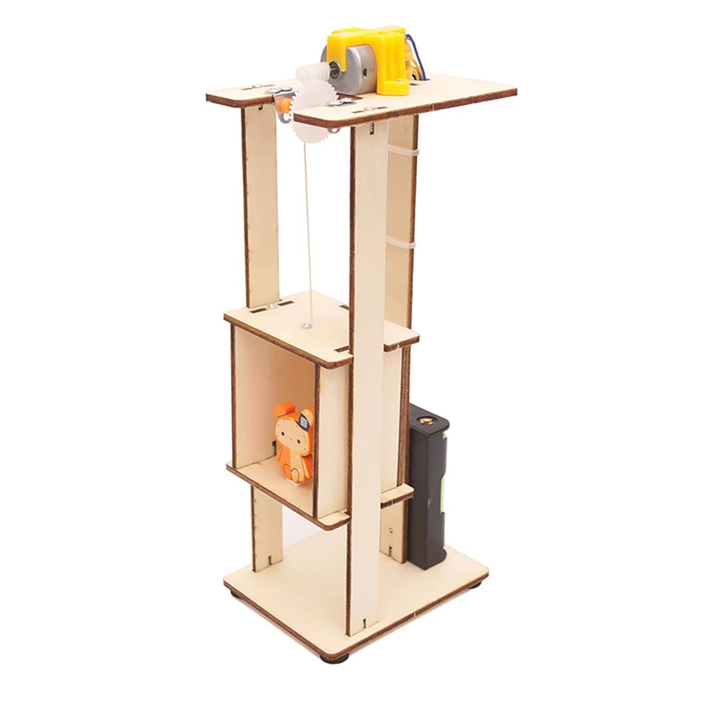 DIY Wooden Remote Control Electric Lift Elevator Puzzles Toys