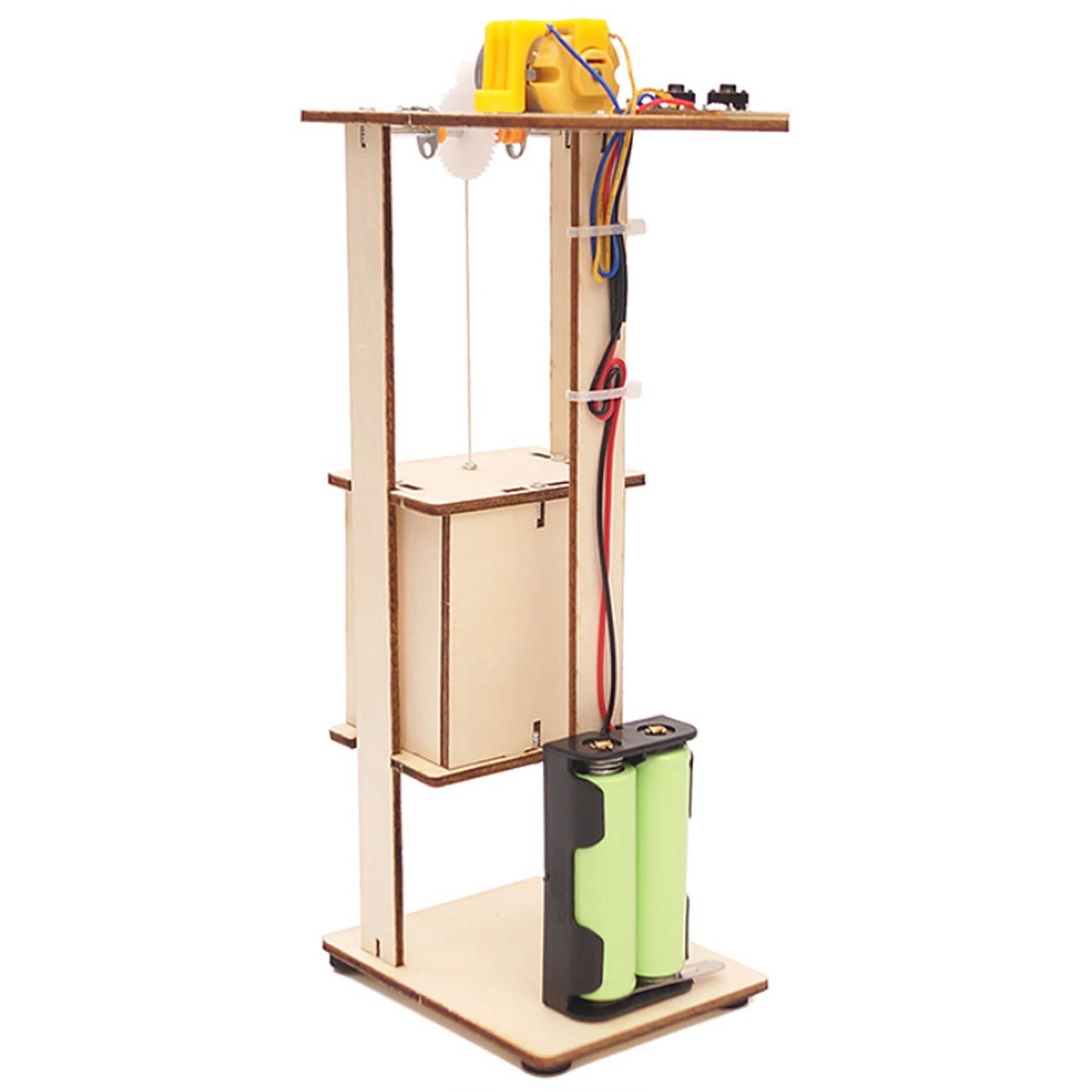 DIY Wooden Remote Control Electric Lift Elevator Puzzles Toys