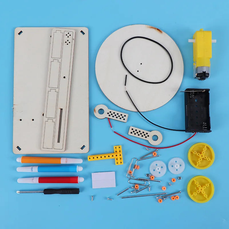 DIY Creative Wooden Electric Plotter Toys