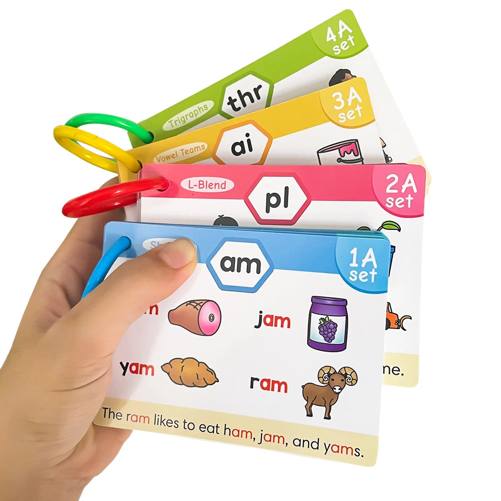 65Pcs Phonics Flashcards Set Toys