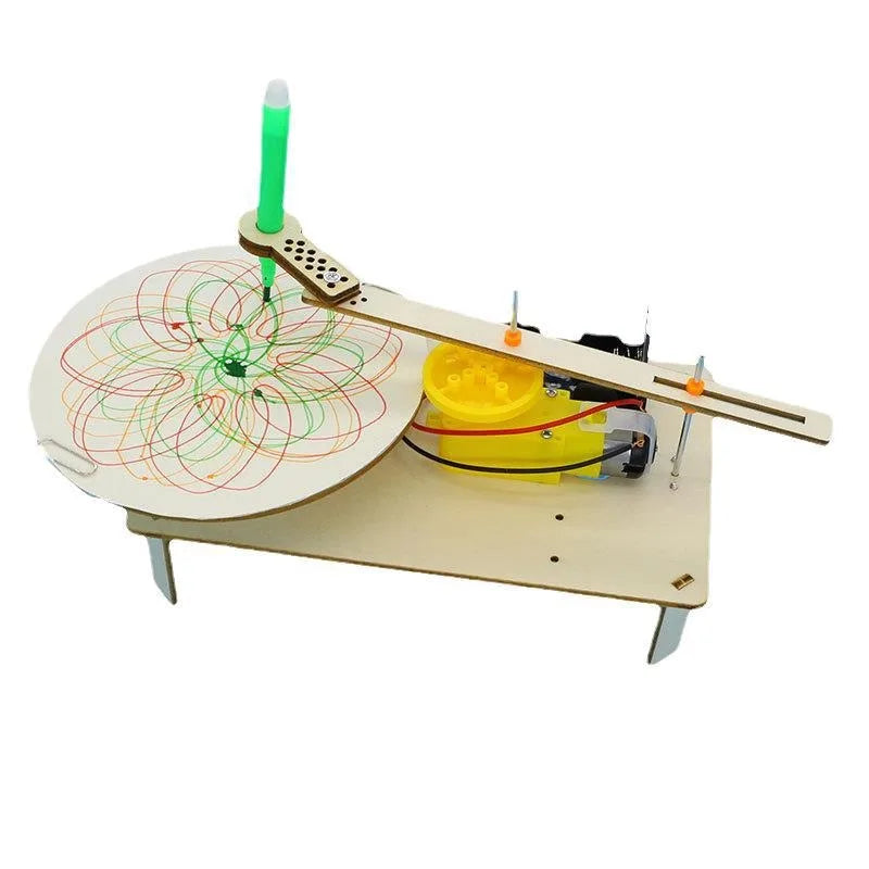DIY Creative Wooden Electric Plotter Toys