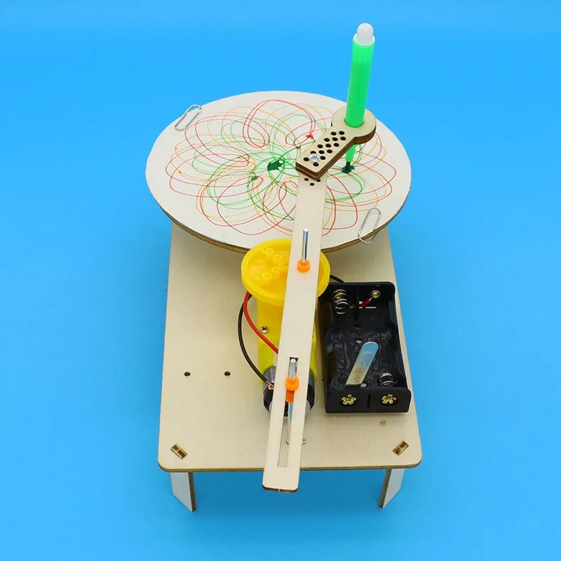 DIY Creative Wooden Electric Plotter Toys