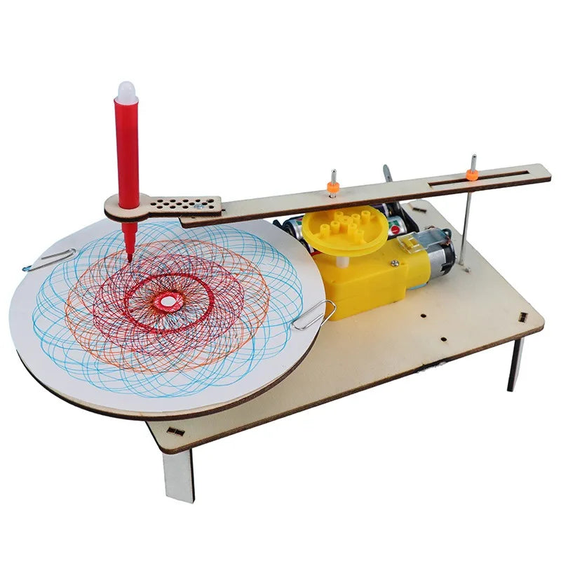 DIY Creative Wooden Electric Plotter Toys
