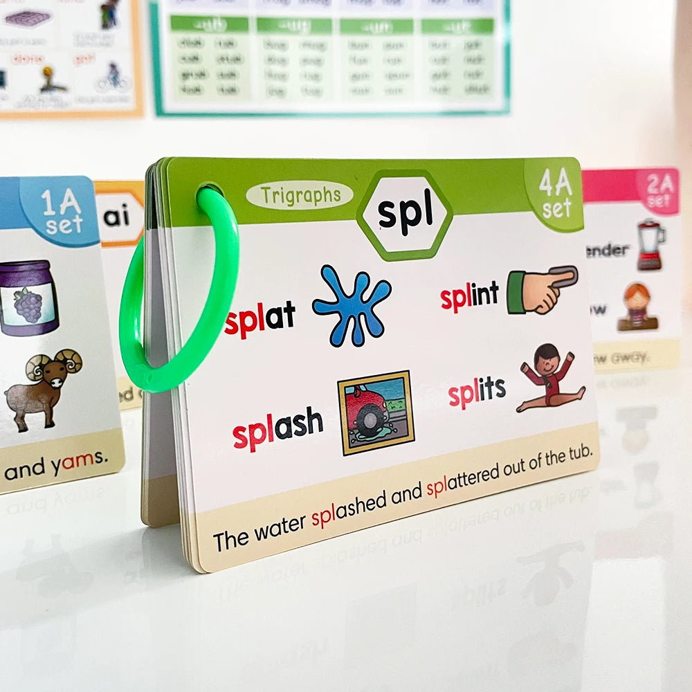 65Pcs Phonics Flashcards Set Toys