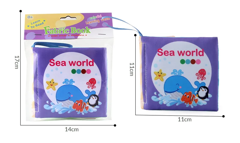 0-12Monthes Baby Cloth Book Fruits Animals Cognize Puzzle Book Infant Kids Early Learning Educational Fabric Books Toys