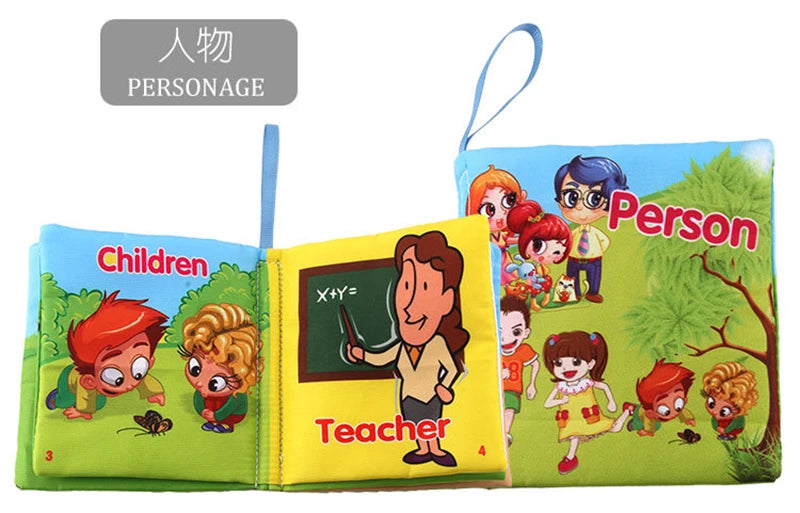 0-12Monthes Baby Cloth Book Fruits Animals Cognize Puzzle Book Infant Kids Early Learning Educational Fabric Books Toys