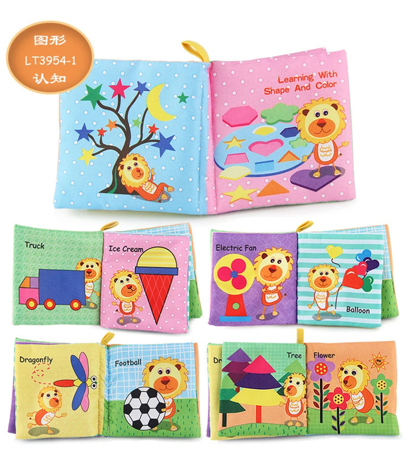 0-12Monthes Baby Cloth Book Fruits Animals Cognize Puzzle Book Infant Kids Early Learning Educational Fabric Books Toys