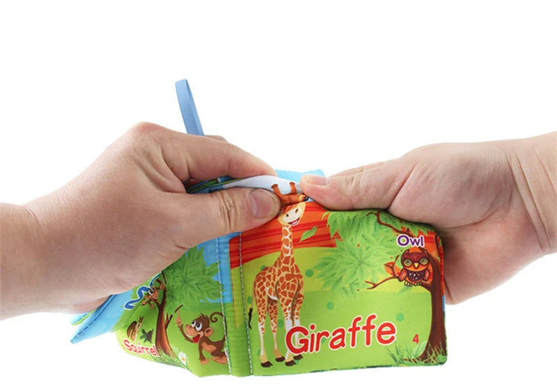 0-12Monthes Baby Cloth Book Fruits Animals Cognize Puzzle Book Infant Kids Early Learning Educational Fabric Books Toys