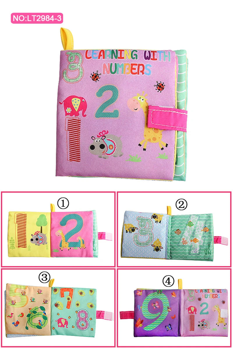 0-12Monthes Baby Cloth Book Fruits Animals Cognize Puzzle Book Infant Kids Early Learning Educational Fabric Books Toys