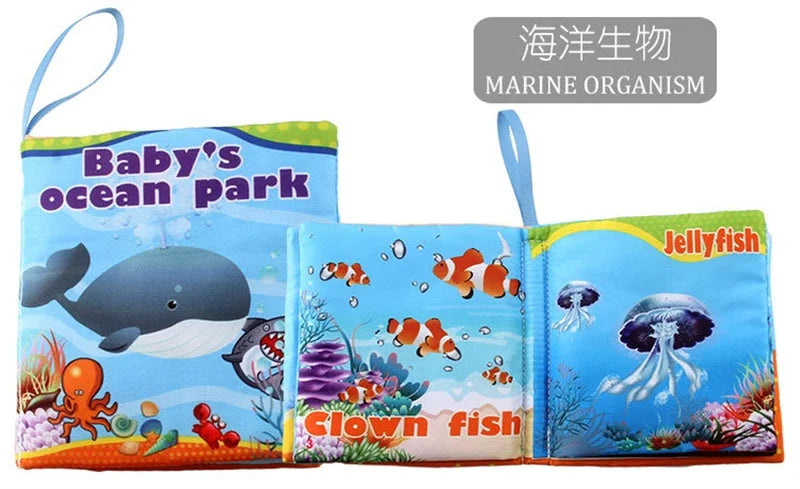 0-12Monthes Baby Cloth Book Fruits Animals Cognize Puzzle Book Infant Kids Early Learning Educational Fabric Books Toys