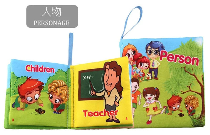 0-12Monthes Baby Cloth Book Fruits Animals Cognize Puzzle Book Infant Kids Early Learning Educational Fabric Books Toys