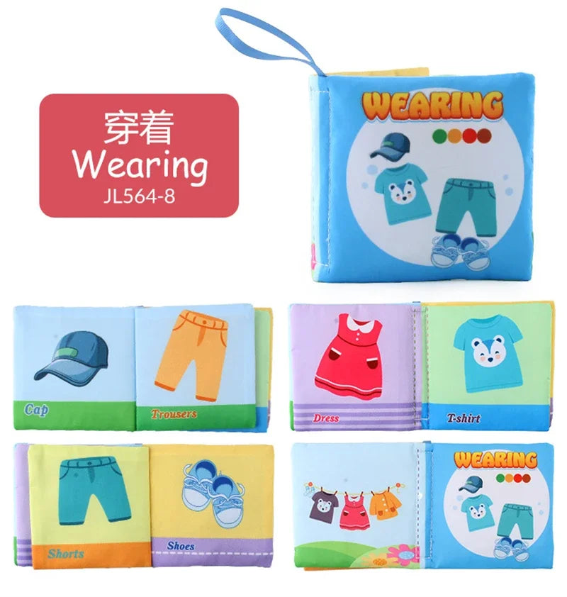 0-12Monthes Baby Cloth Book Fruits Animals Cognize Puzzle Book Infant Kids Early Learning Educational Fabric Books Toys