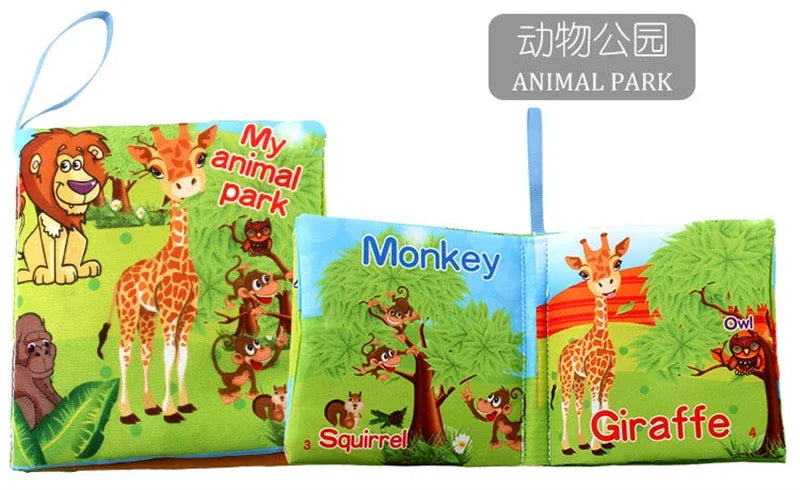 0-12Monthes Baby Cloth Book Fruits Animals Cognize Puzzle Book Infant Kids Early Learning Educational Fabric Books Toys