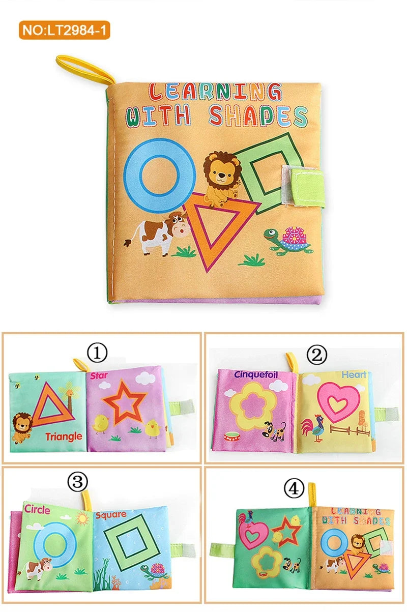 0-12Monthes Baby Cloth Book Fruits Animals Cognize Puzzle Book Infant Kids Early Learning Educational Fabric Books Toys