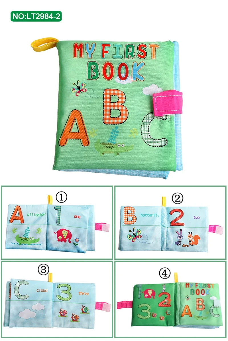 0-12Monthes Baby Cloth Book Fruits Animals Cognize Puzzle Book Infant Kids Early Learning Educational Fabric Books Toys