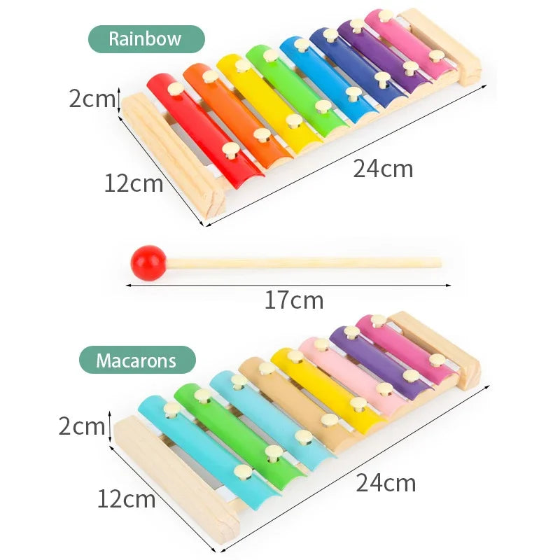 Wooden 8 Tones Multicolor Xylophone Toys