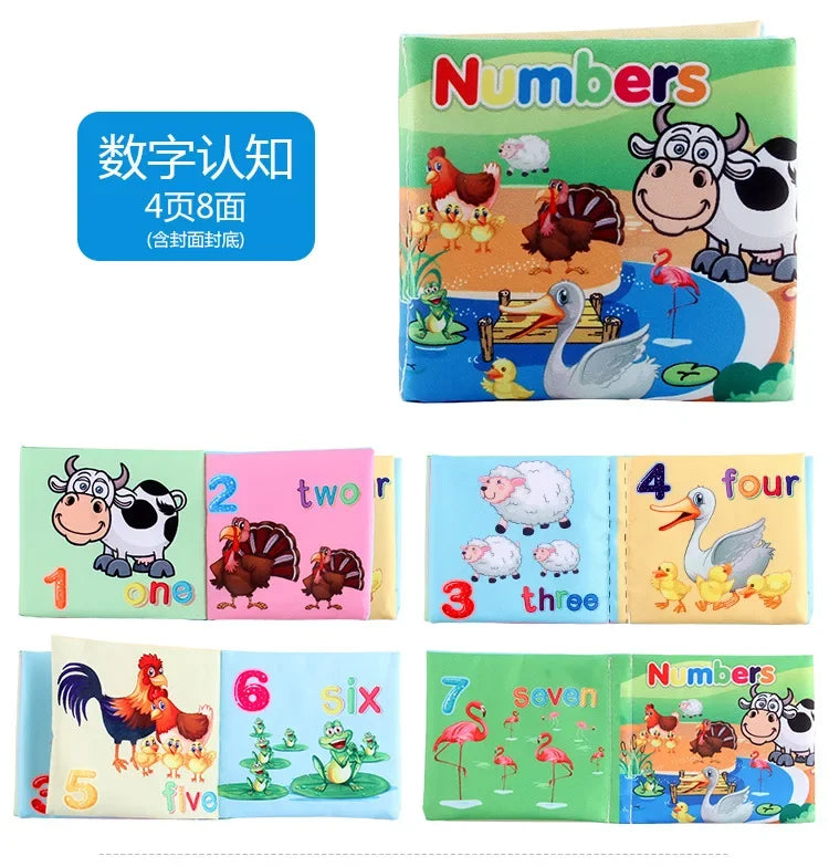 0-12Monthes Baby Cloth Book Fruits Animals Cognize Puzzle Book Infant Kids Early Learning Educational Fabric Books Toys
